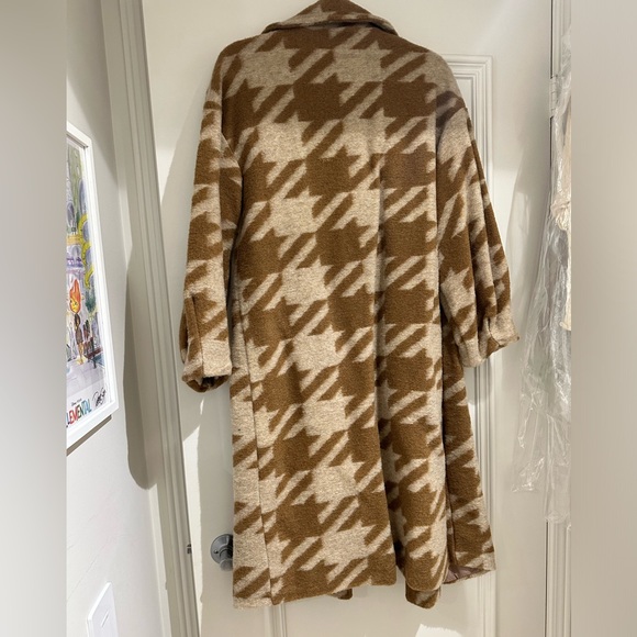 Elisabetta Panerai brown wool coat with fur pockets - Picture 3 of 8